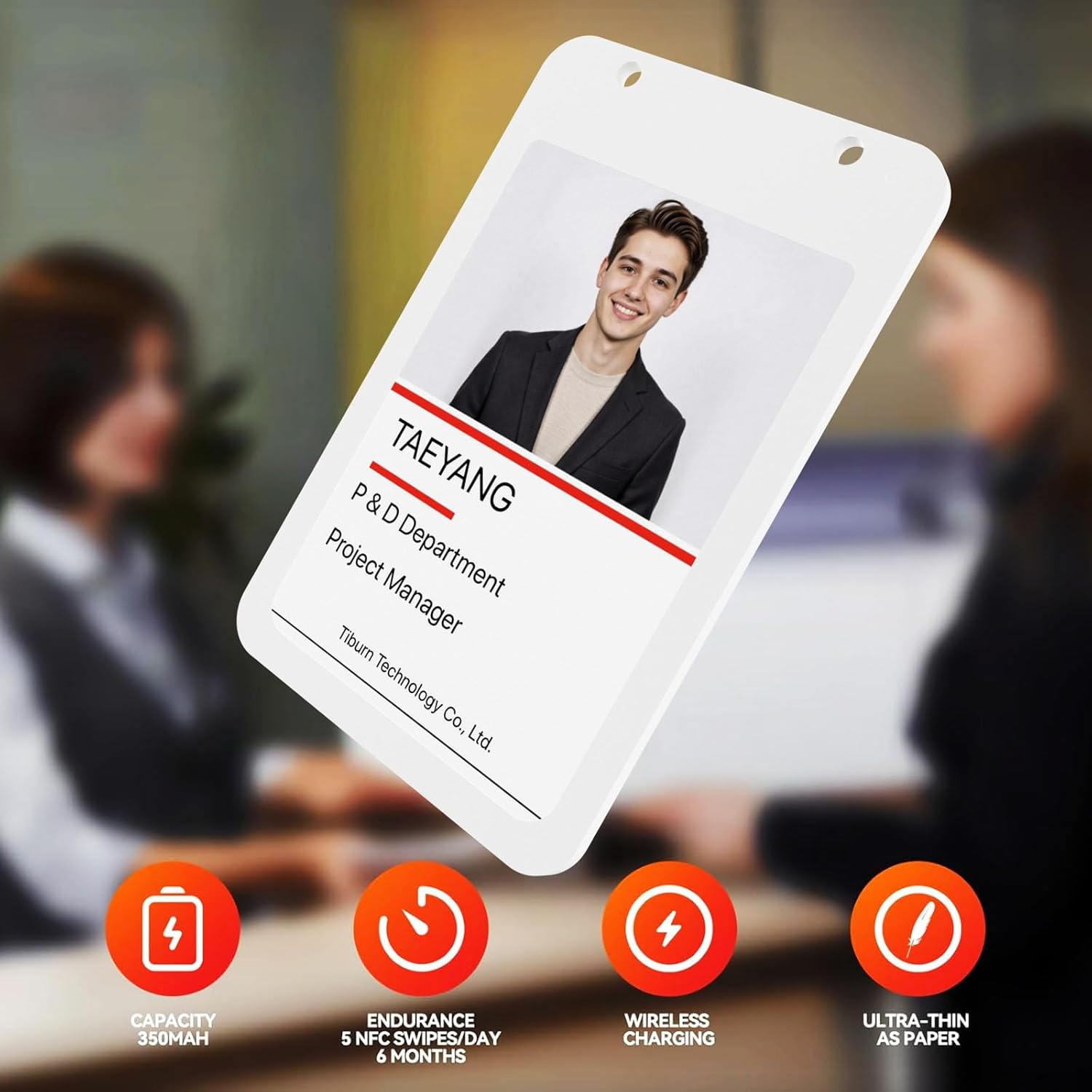 Tiburn 4.0 inch E-Ink Smart Badge Holder(iOS Only)