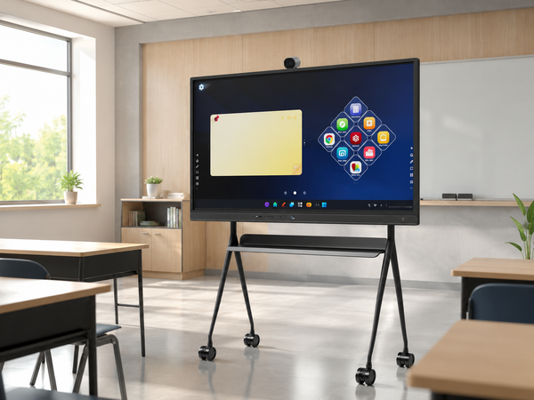 TIBURN smart board installed in a spacious modern classroom
