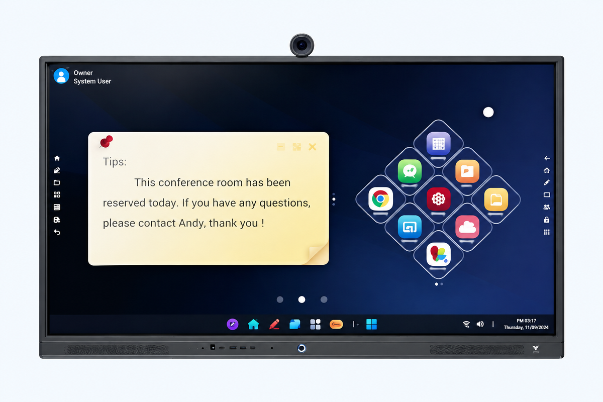 TIBURN smart board with a collaboration workspace