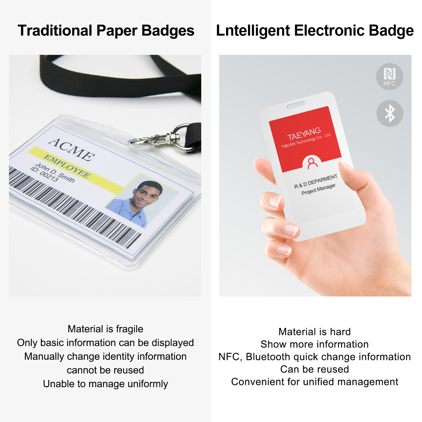 Tiburn E-Ink Smart Badge Holder