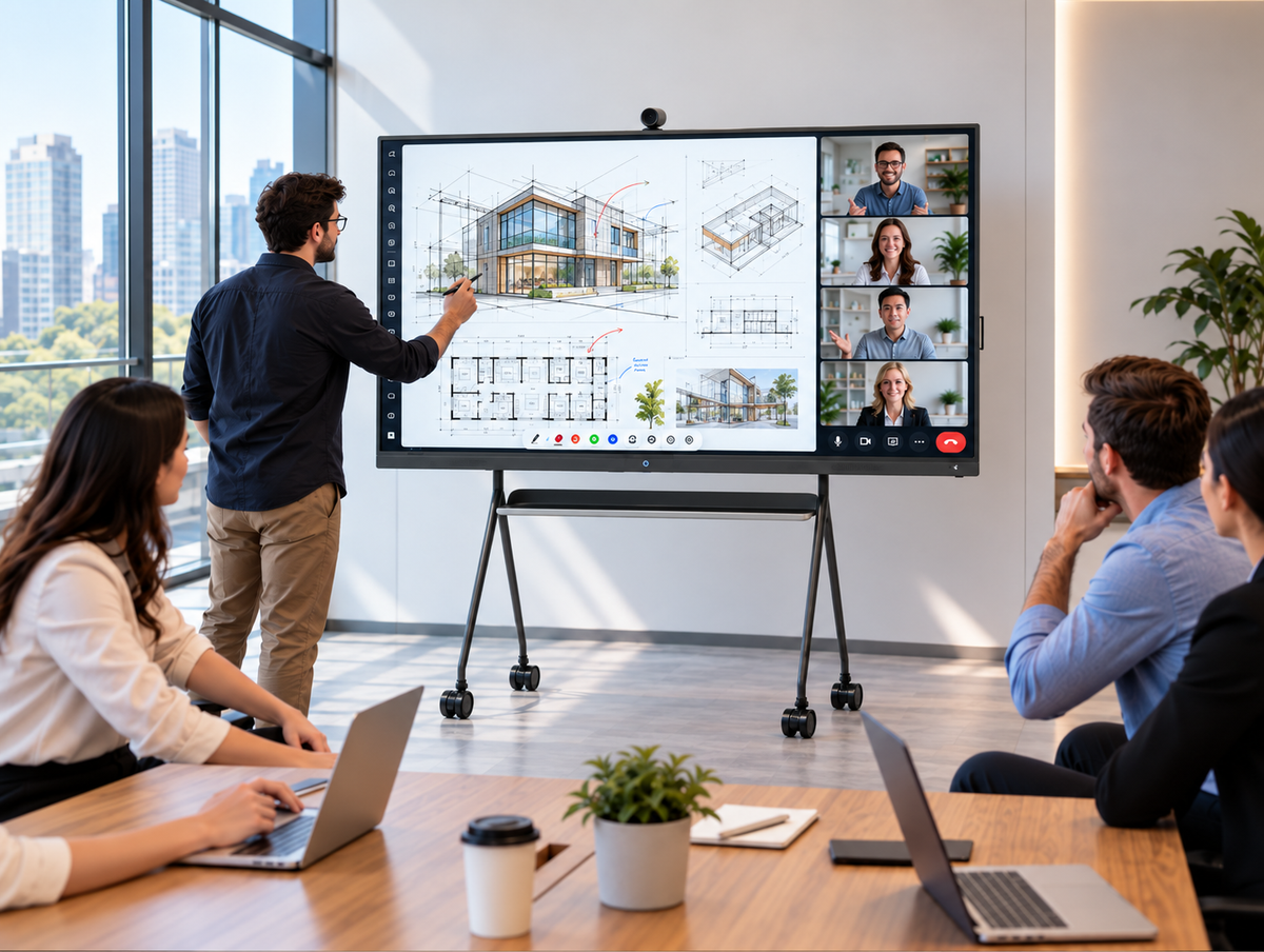 Hybrid meeting using a TIBURN smart board