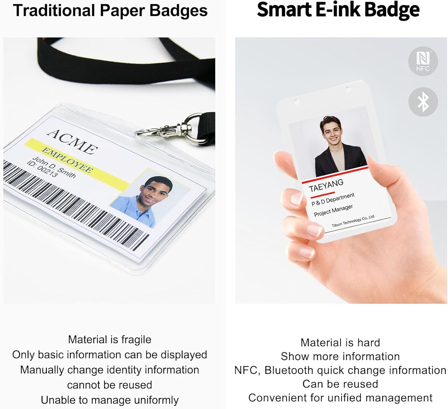 Tiburn 4.0 inch E-Ink Smart Badge Holder(iOS Only)