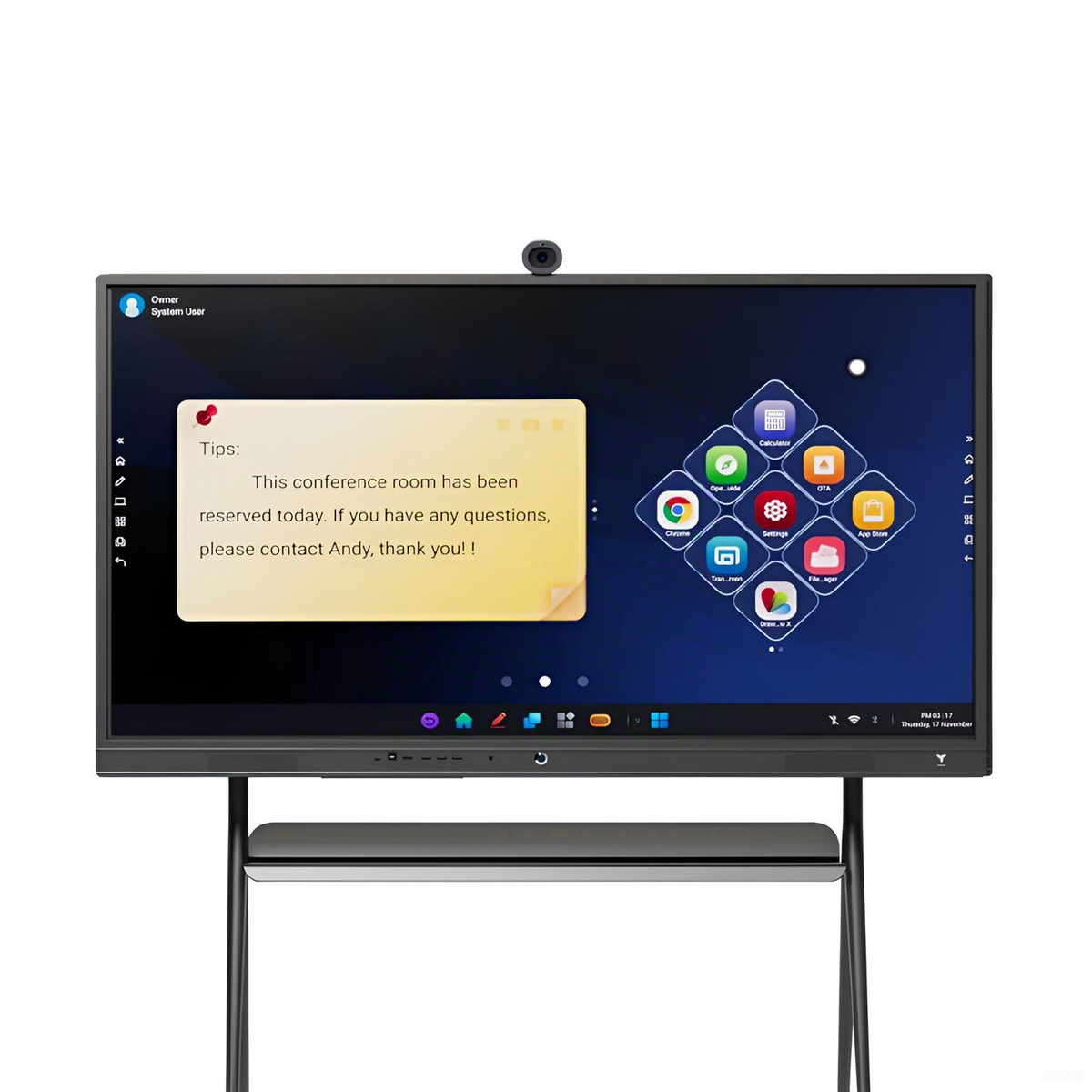 TIBURN smart board with a collaboration workspace