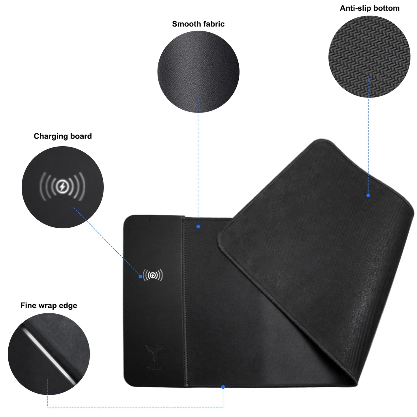 TIBURN Wireless Charger Gaming Mouse Pad