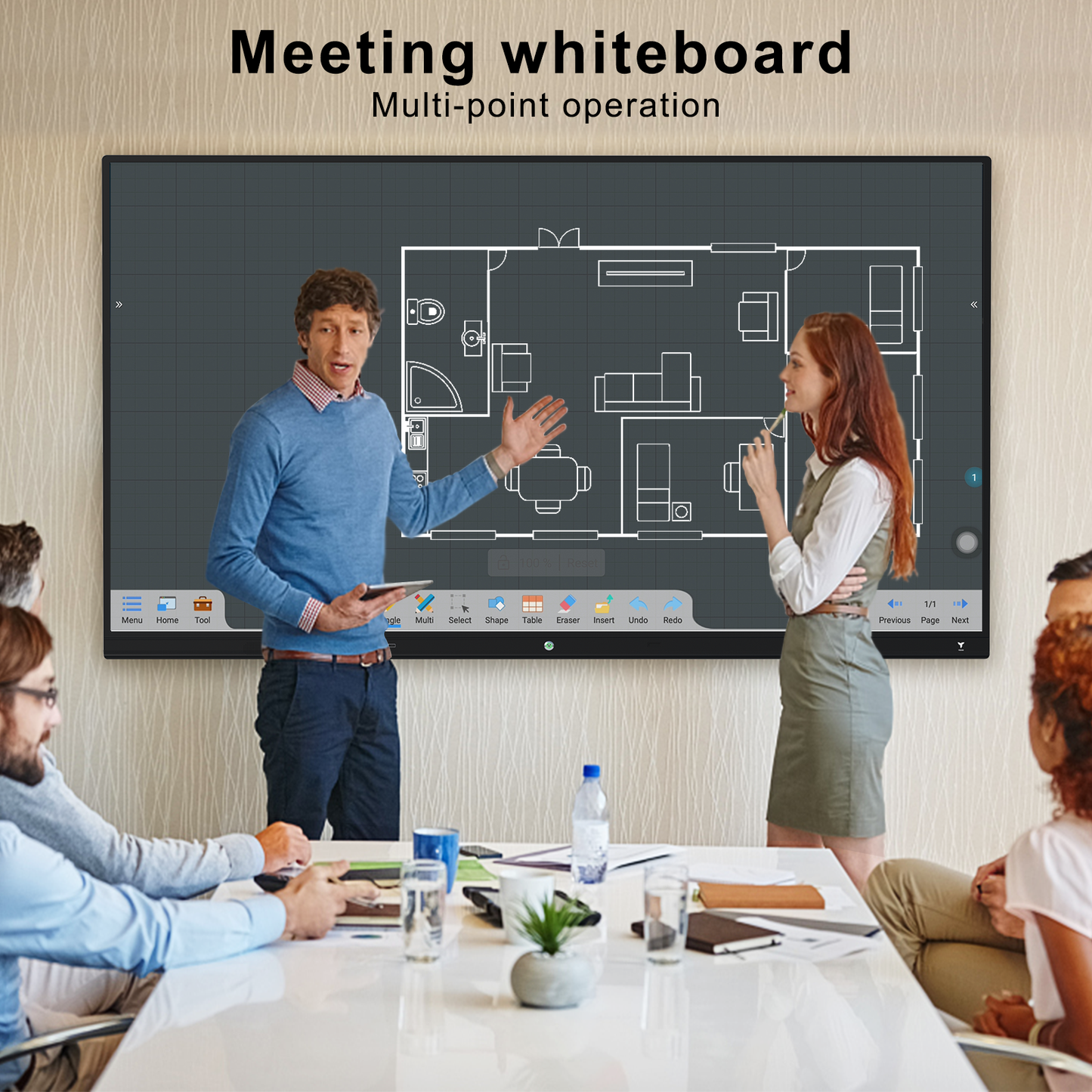  TIBURN Smartboard HQ Board 75 R1-M 4K UHD pizarra interactiva  para pantalla táctil, pizarra digital digital (tablero inteligente con  soporte extraíble y altavoz de conferencia) : Productos de Oficina